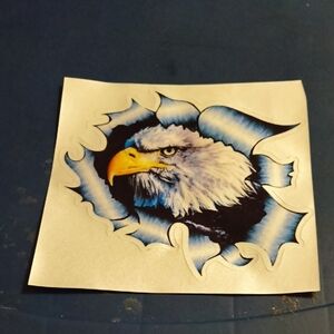 Eagle Sticker with Blue and White Design